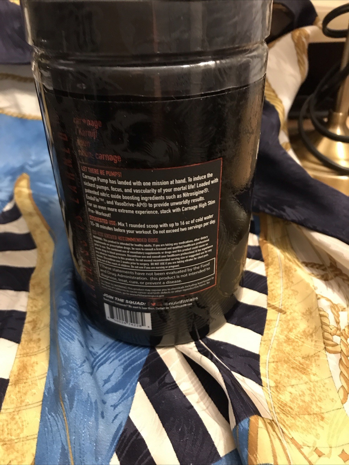 Nutri Fitt Dietary Supplement Powder Non Stim Carnage Pump 21 Servings