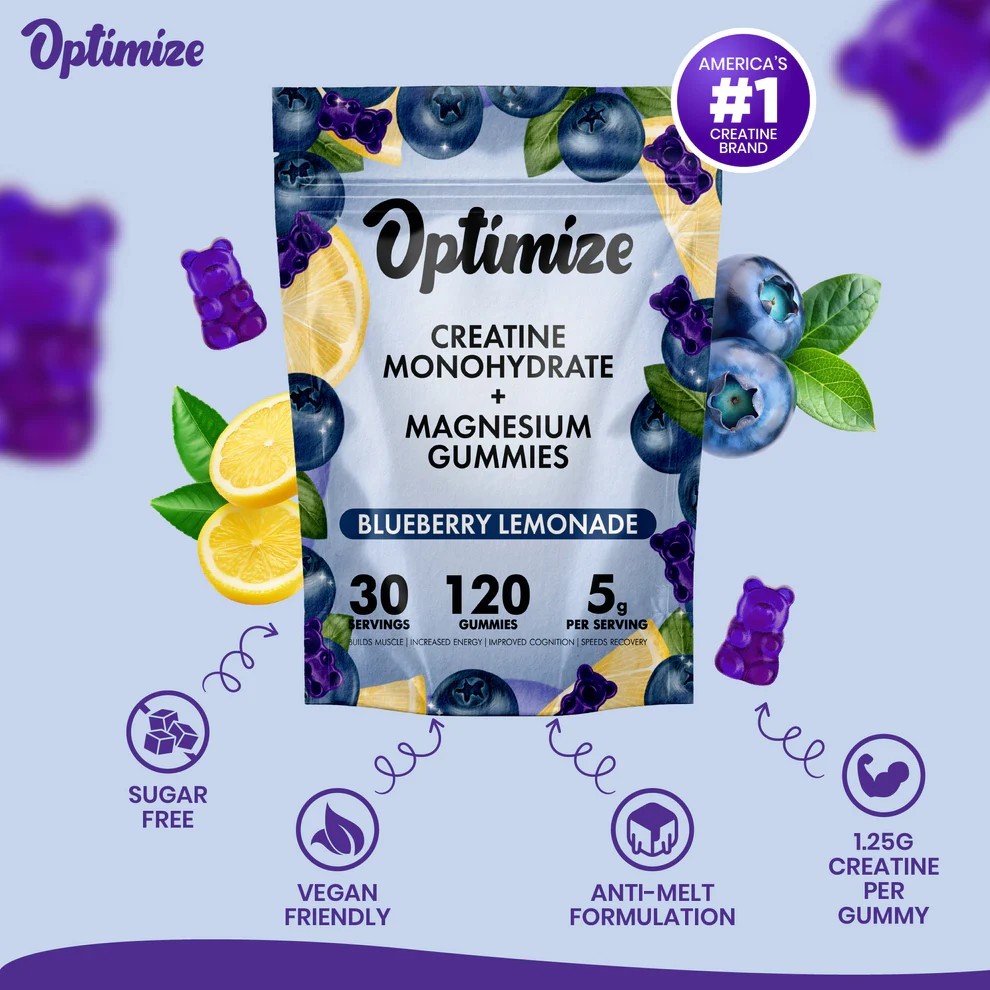 2 PACK Creatine Monohydrate Gummies – 240 Gummies w/ B12 + Magnesium Sugar Free
