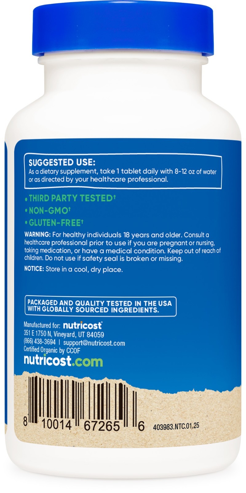 Nutricost Organic Chlorella 500mg, 240 Tablets – Gluten Free, Non-GMO