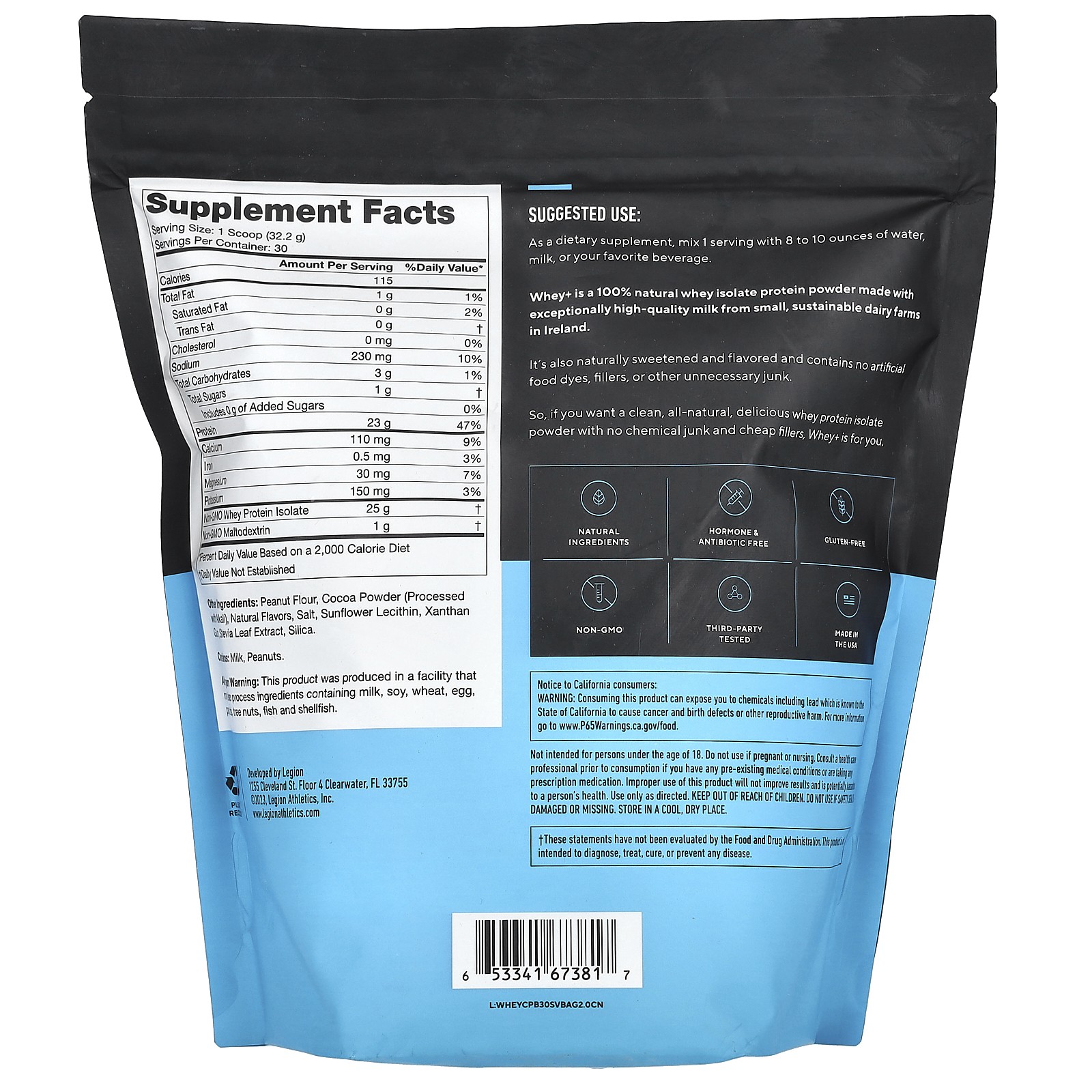 Whey+, Whey Protein Powder, Chocolate Peanut Butter, 2.13 lbs (966 g)