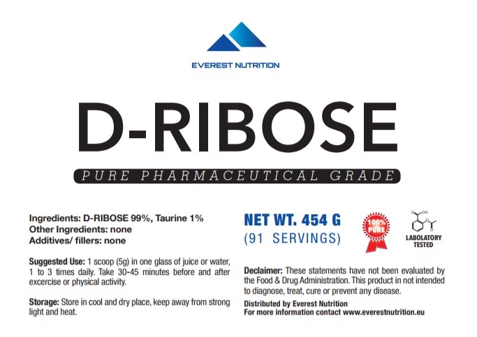 D-RIBOSE POWDER 100% PURE POWDER PHARMACEUTICAL QUALITY, ENERGY, ENDURANCE
