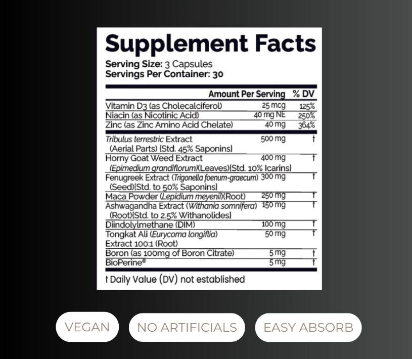 Testosterone Booster Tablets Biohacking Bro King Energy – 90 Count EXP 05/2028