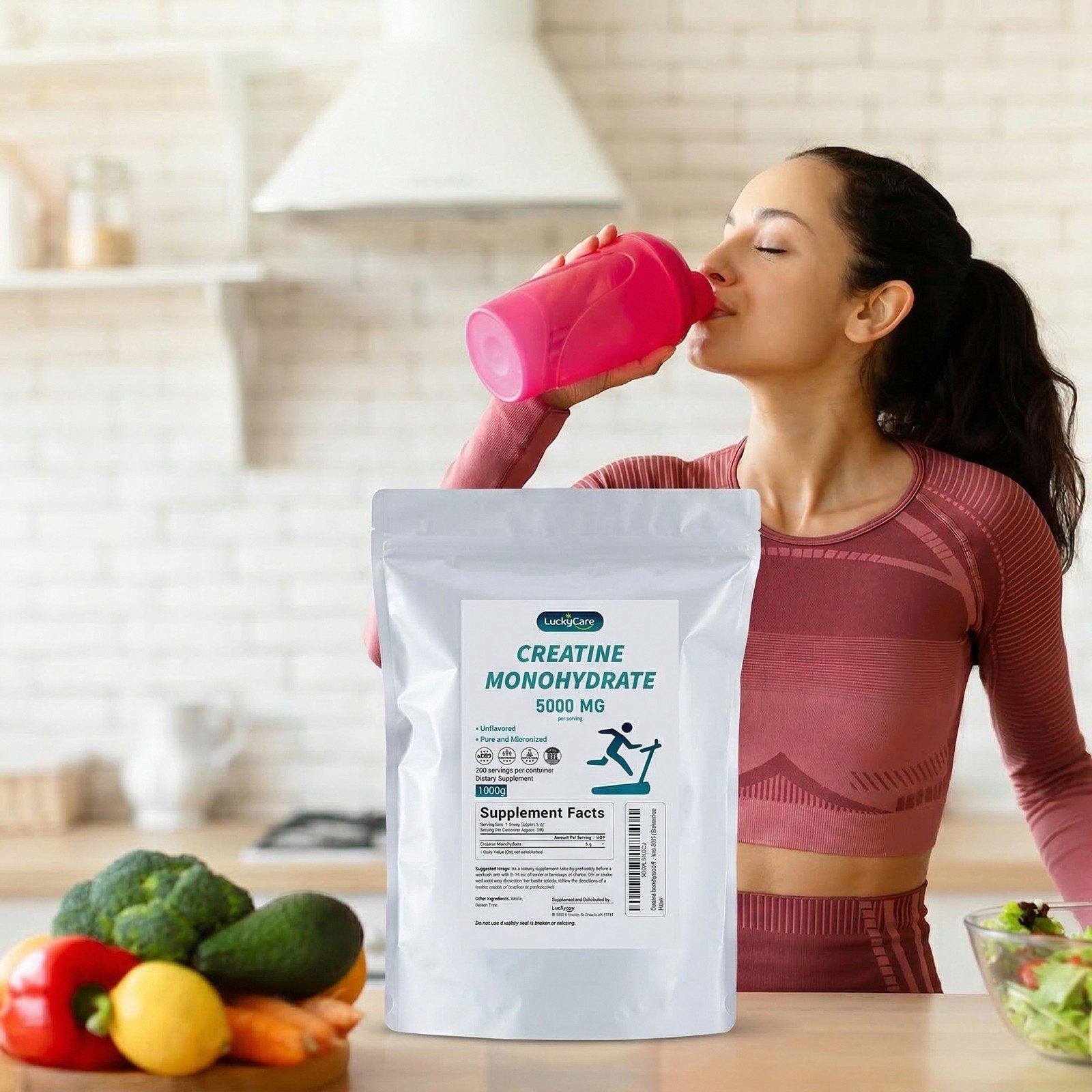 Micronized Creatine Monohydrate Powder 1000g 200 Servings for Men Women USA