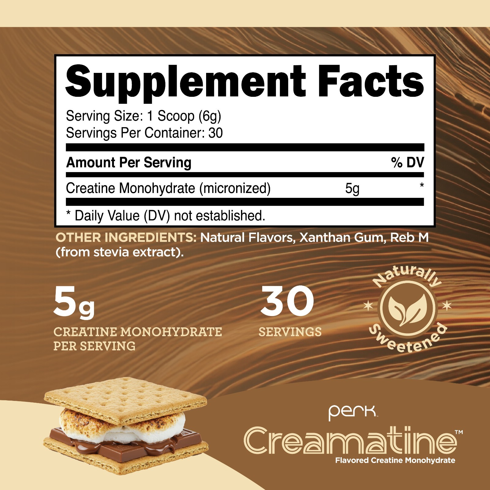 Perk Creamatine (Marshmallow Graham) 30 Servings – Flavored Creatine Monohydrate