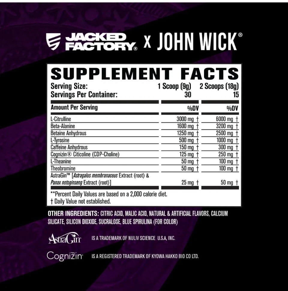 X John Wick – Nitrosurge Wick Pre Workout Supplement – Intense Energy, Battle-Re