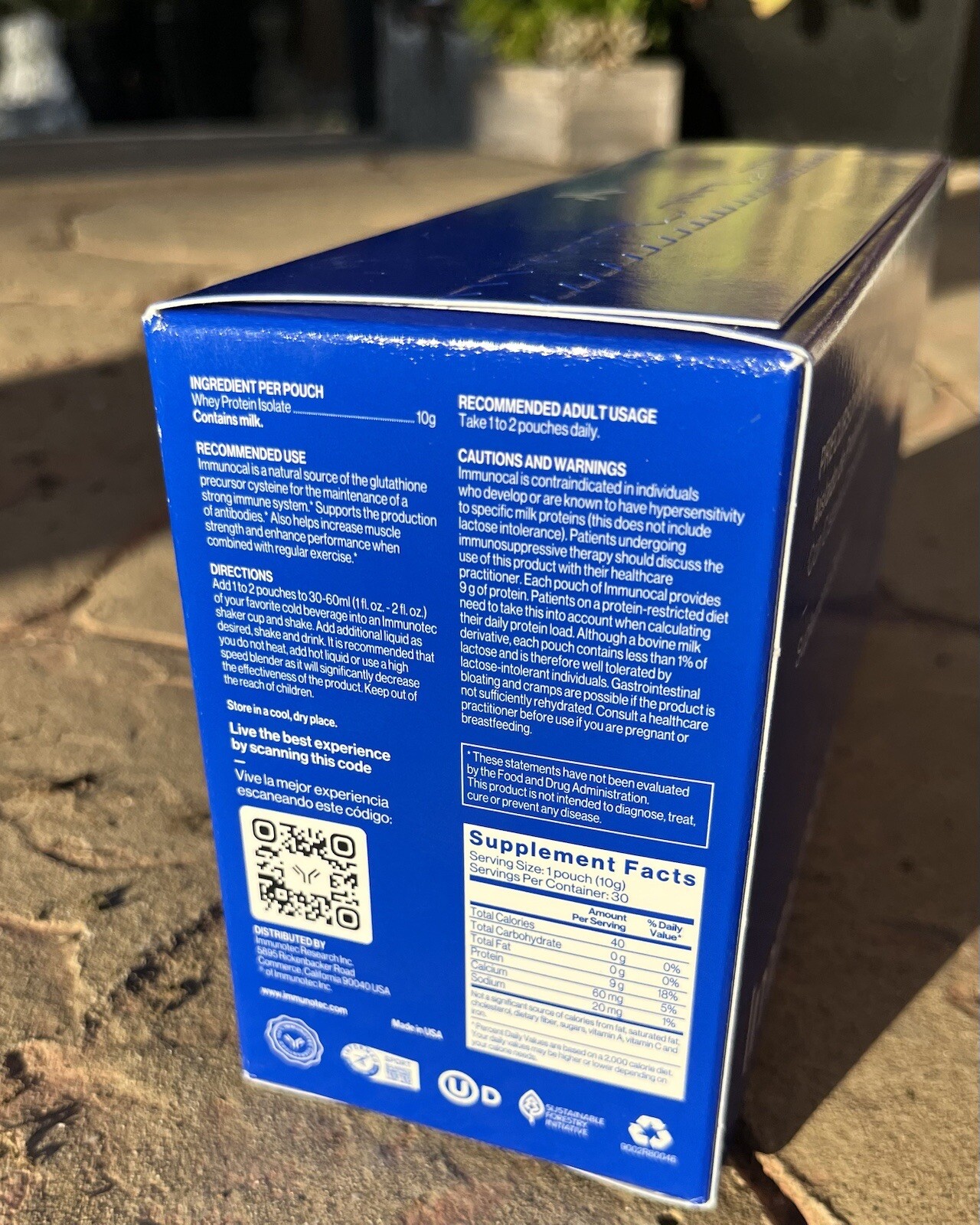 Immunocal Blue – 30 Pouches- Glutathione Precursor – Whey Protein Isolate