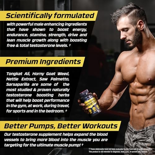Testosterone Booster for Men – Male Enhancing Supplement for Muscle Growth,