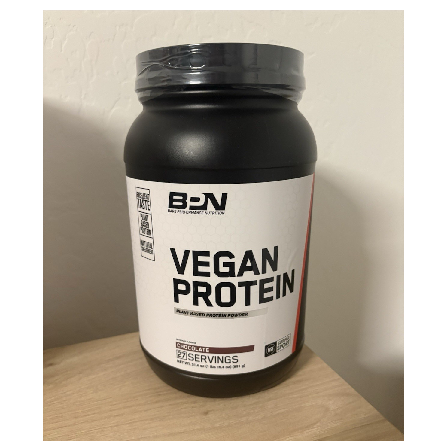 Bare Performance Nutrition Plant-Based Protein Chocolate 31.4 oz Vegan Muscle G…