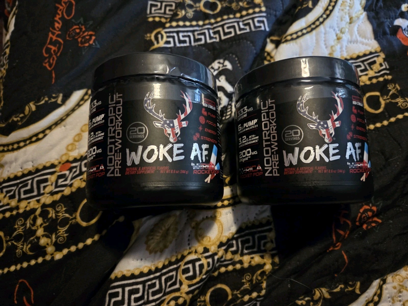 X2 Bucked Up Woke AF Pre-Workout Powder Merica Rocket Pop- 8.6oz Set Of Two