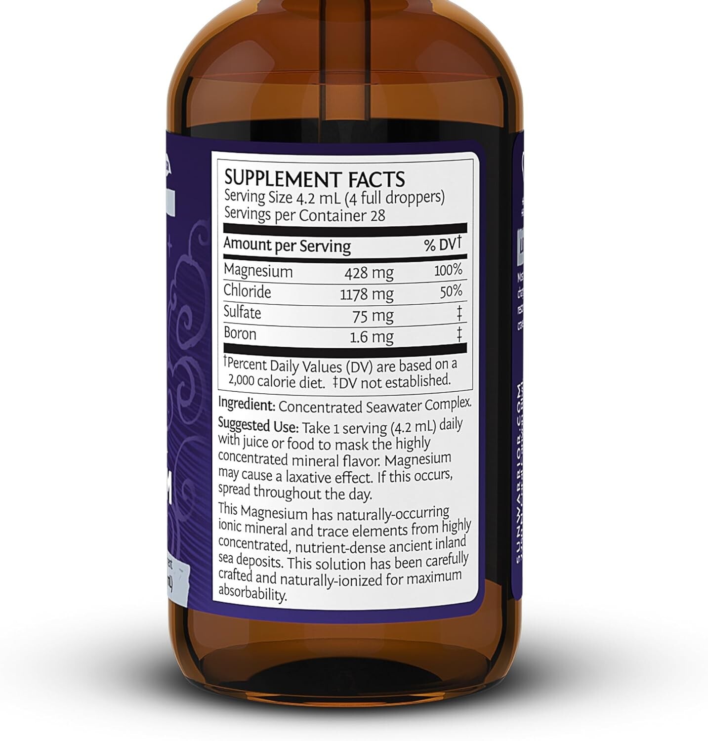 Sunwarrior Magnesium Natural Ionic Liquid Supplement Drink Additive Features