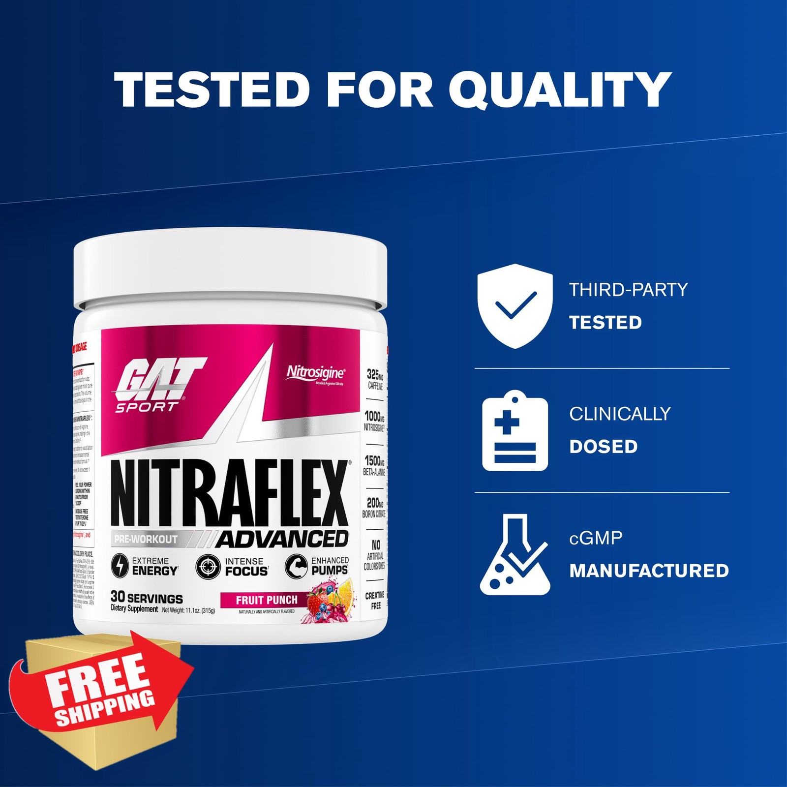 GAT SPORT Nitraflex fruit punch pre-workout