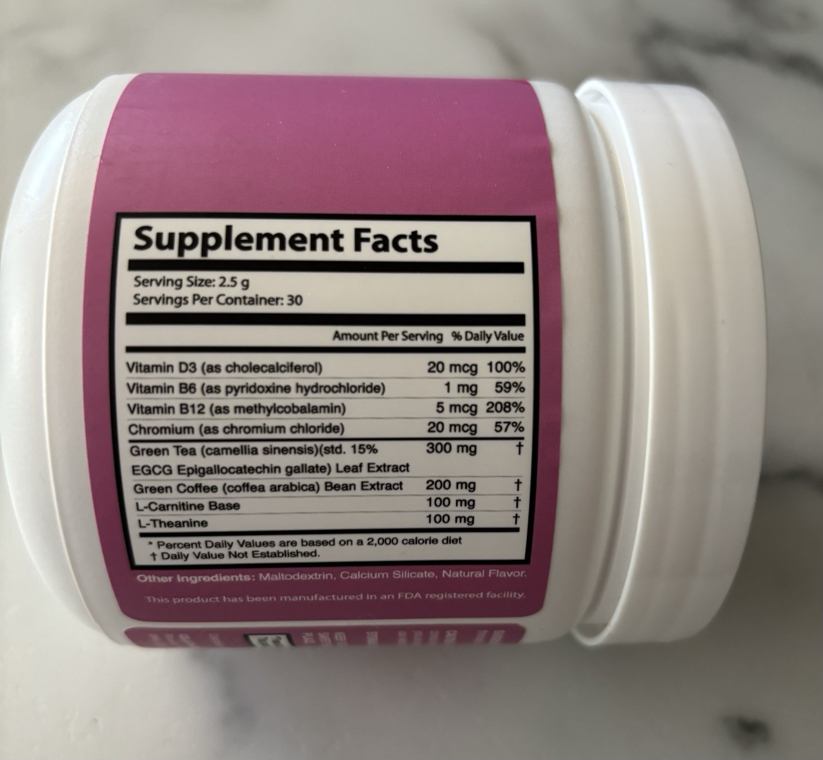 6 Gelatin Burn Dietary Supplement Powder 30 Servings 2.65 oz Metabolism Support