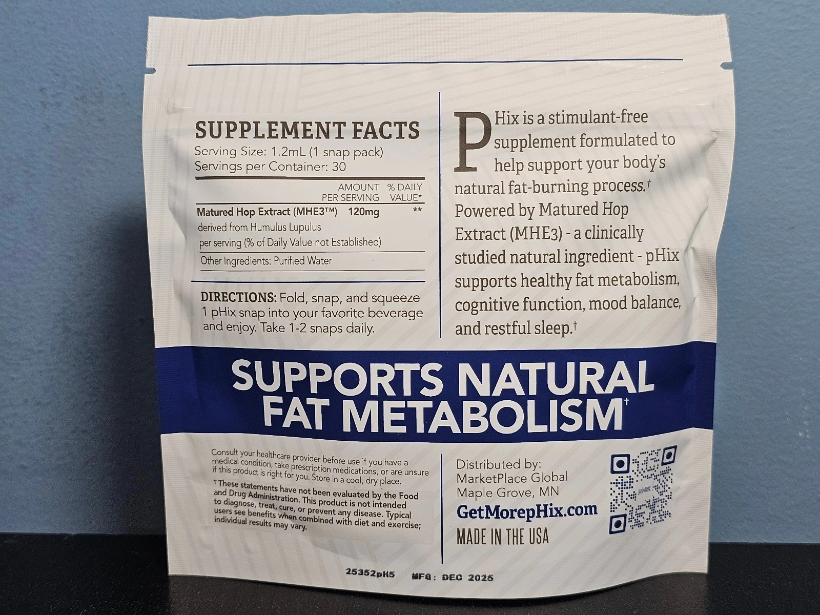 Marketplace Global pHix Fat Burning 30 Snap Packs – New / Sealed! Exp 12/2027