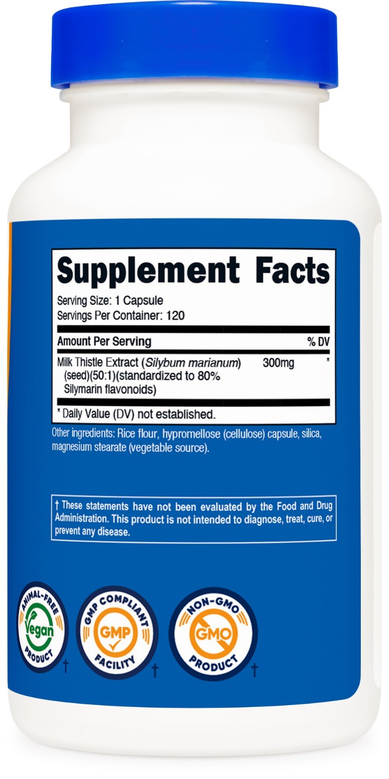 Nutricost Milk Thistle Capsules 300mg, 120 Capsules (80% Silymarin)